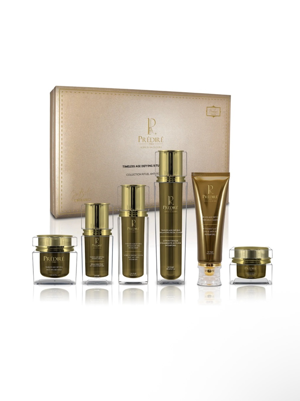 Predire Timeless Age Defying Ritual Women Skincare Set - Gold